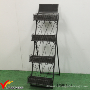 Ladder Style Industrial Metal Prateleira de exibição dobrável